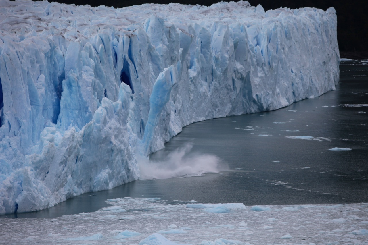 The blue ice of Perito Moreno glacier in Patagonia, Argentina